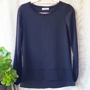 AZALEA Women's Black Sheer Blouse. Size‎ XS